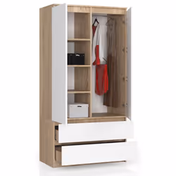AKORD Furniture Factory SP0PSYSSONBIA010 armadio/guardaroba per camera da letto 4 ripiani 2 porta/porte Quercia