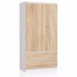 AKORD Furniture Factory SP0PSYSBIASON010, Bianco, Guardaroba, 4 ripiani, 2 porta/porte, Opaco, Porta a battente
