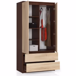 AKORD Furniture Factory SP0PSYSVENSON010 armadio/guardaroba per camera da letto 4 ripiani 2 porta/porte Wengé
