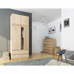 AKORD Furniture Factory SP0PSYSNADSON010 armadio/guardaroba per camera da letto 2 ripiani 2 porta/porte Quercia - Vista aggiuntiva 6