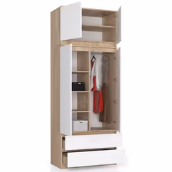 AKORD Furniture Factory SP0PSYSNADSONBIA010 armadio/guardaroba per camera da letto 2 ripiani 2 porta/porte Quercia - Vista aggiuntiva 6