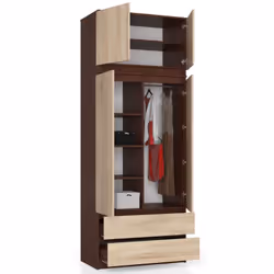 AKORD Furniture Factory SP0PSYSNADVENSON010 armadio/guardaroba per camera da letto 2 ripiani 2 porta/porte Wengé - Vista aggiuntiva 6