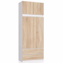 AKORD Furniture Factory SP0PSYSNADBIASON010 armadio/guardaroba per camera da letto 2 ripiani 2 porta/porte Bianco - Vista aggiuntiva 5