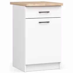 AKORD Furniture Factory KS0POLIBIAS5005, 1 porta/porte, 2 ripiani, Bianco, Porta a battente, 16 mm, 1 cassetto/cassetti