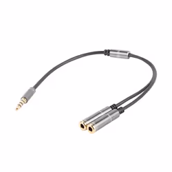 GENESIS A20, 3.5mm, Maschio, 3.5mm, Femmina, 0,2 m, Nero, Argento