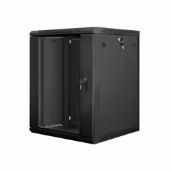 Lanberg WF01-6615-10B, Da parete, 15U, 60 kg, Lucchetti, Nero