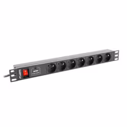 Lanberg PDU-07E-0200-BK protezione da sovraccarico Nero 7 presa(e) AC 220 - 250 V 2 m - Vista aggiuntiva 3