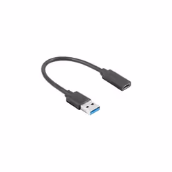 Lanberg AD-UC-UA-03, 0,15 m, USB type A, USB tipo-C, USB 3.2 Gen 1 (3.1 Gen 1), 5 Gbit/s, Nero