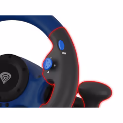 GENESIS Seaborg 350 Nero, Blu USB Sterzo + Pedali Nintendo Switch, PC, PlayStation 4, Playstation 3, Xbox 360, Xbox One, Xbox Series S, Xbox Series X - Vista aggiuntiva 8