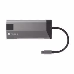 NATEC Fowler Plus, USB tipo-C, Nero, Grigio, MicroSD (TransFlash), MicroSDHC, MicroSDXC, SD, SDHC, Micro-USB, RJ-45, USB 3.2 ...