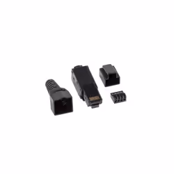 Lanberg PLU-6000TL, RJ-45, Nero, Maschio, Dritto, Nylon, Policarbonato (PC), Cat6