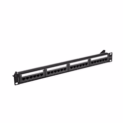Lanberg PPUA-1024-B, Cat6a, U/UTP (UTP), Nero, ABS, Metallo, Montaggio a rack, 1U