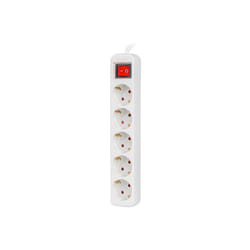 Lanberg PS1-05F-0300-W prolunghe e multiple 3 m 5 presa(e) AC Interno Bianco