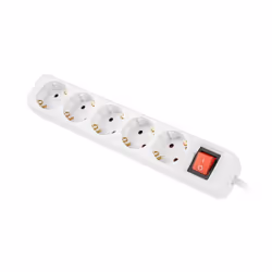 Lanberg PS1-05F-0300-W prolunghe e multiple 3 m 5 presa(e) AC Interno Bianco