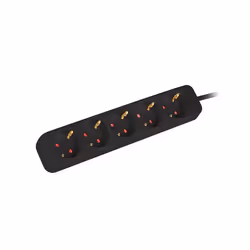 Lanberg PS0-05F-0300-BK, 3 m, Interno, Tipo F, Type F (CEE 7/4), IP20, Nero