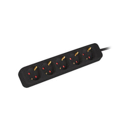 Lanberg PS0-05F-0300-BK prolunghe e multiple 3 m 5 presa(e) AC Interno Nero