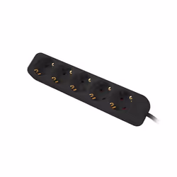 Lanberg PS0-05F-0300-BK prolunghe e multiple 3 m 5 presa(e) AC Interno Nero