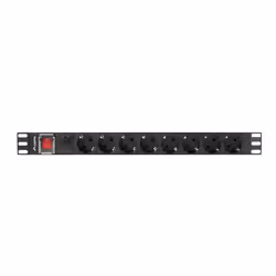 Lanberg PDU-08F-0200-BK unità di distribuzione dell'energia (PDU) 8 presa(e) AC 1U Nero - Vista aggiuntiva 4