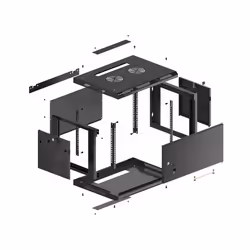 Lanberg WF01-6406-00B rack 6U Da parete Nero - Vista aggiuntiva 8