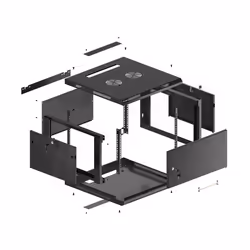 Lanberg WF01-6606-00B rack 6U Da parete Nero - Vista aggiuntiva 8