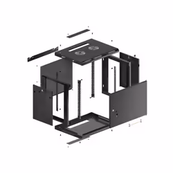 Lanberg WF01-6409-00B rack 9U Da parete Nero - Vista aggiuntiva 8