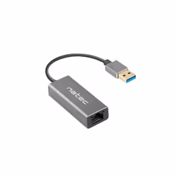 NATEC Cricket, USB 3.2 Gen 1 (3.1 Gen 1) Type-A, 100,1000 Mbit/s, Nero, RJ-45, Alluminio, 24 mm