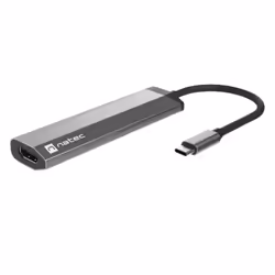 NATEC Fowler Slim, Cablato, USB 3.2 Gen 1 (3.1 Gen 1) Type-C, Nero, Cromo, 5 Gbit/s, Acrilonitrile butadiene stirene (ABS), A ...