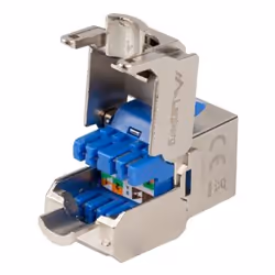 Lanberg KSF6-4000, Piatto, Blu, Argento, RJ-45, LSA, Femmina, Fosforo/Bronzo