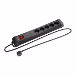 Lanberg SP1-05F-0150-BK prolunghe e multiple 1,5 m 5 presa(e) AC Interno Nero