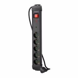 Lanberg SP1-05F-0300-BK prolunghe e multiple 3 m 5 presa(e) AC Interno Nero - Vista aggiuntiva 6