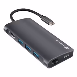 NATEC NMP-2162, Cablato, USB 3.2 Gen 1 (3.1 Gen 1) Type-C, 100 W, 100,1000 Mbit/s, Grigio, Dark grey