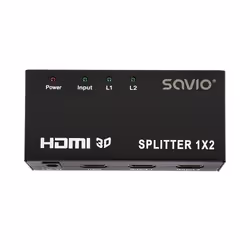 Savio CL-42, HDMI, 2x HDMI, 1920 x 1080 Pixel, Nero, Metallo, 36 bit