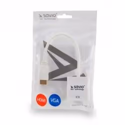 Savio CL-27B cavo e adattatore video 0,1 m HDMI tipo A (Standard) VGA (D-Sub) Bianco - Vista aggiuntiva 2