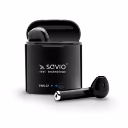 Savio TWS-02 cuffia e auricolare Wireless In-ear Musica e Chiamate Bluetooth Nero - Vista aggiuntiva 4