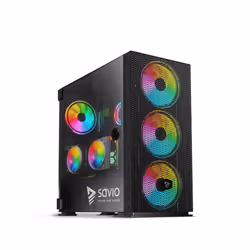 Savio SAVGC-RAPTORX1, Midi Tower, PC, Nero, ATX, EATX, ITX, Mini-ATX, Rete, SPCC, Vetro temperato, Gaming