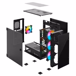 Savio PC Case Prime X1 ARGB Glass Black Midi Tower Nero - Vista aggiuntiva 5