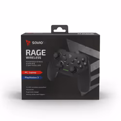 Savio RAGE WIRELESS - gamepad - tradlo Nero USB Analogico PC, Playstation 3 - Vista aggiuntiva 8