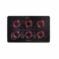 Savio Laptop cooling pad 6 backlit fans 2000 RPM COS-01 base di raffreddamento per laptop 43,9 cm (17.3") Nero, Rosso - Vista aggiuntiva 2