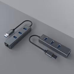 Savio AK-57 USB-A - 3 x USB-A HUB with RJ-45 Gigabit Ethernet adapter 5000 Mbit/s grey USB 3.2 Gen 1 (3.1 Gen 1) Micro-B 5000 Mbit/s - Vista aggiuntiva 6