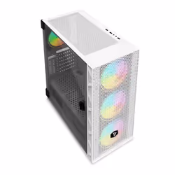 Savio Raptor White X1 ARGB Glass/Mesh White Computer Case Midi Tower Bianco - Vista aggiuntiva 4