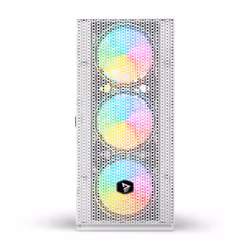 Savio Raptor White X1 ARGB Glass/Mesh White Computer Case Midi Tower Bianco - Vista aggiuntiva 5