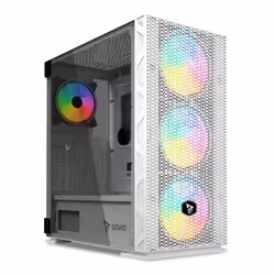 Savio Raptor White X1 ARGB Glass/Mesh White Computer Case Midi Tower Bianco - Vista aggiuntiva 7