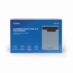 Savio AK-66 contenitore di unità di archiviazione Box esterno HDD/SSD Nero, Trasparente 2.5" - Vista aggiuntiva 4