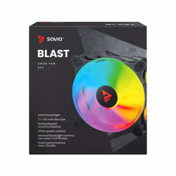 Savio BLAST FAN SET sistema di raffreddamento per computer Case per computer Ventilatore 12 cm Nero 3 pz - Vista aggiuntiva 7