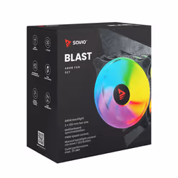Savio BLAST FAN SET sistema di raffreddamento per computer Case per computer Ventilatore 12 cm Nero 3 pz - Vista aggiuntiva 8