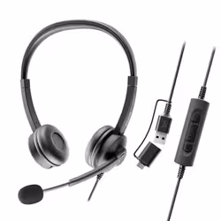 Axtel AXH-FLOWUCDC cuffia e auricolare Cablato A Padiglione Ufficio USB Type-C / USB Type-A Nero - Vista aggiuntiva 3