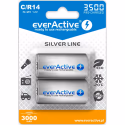 Everactive EVHRL14-3500, Batteria ricaricabile, C, Nichel-Metallo Idruro (NiMH), 1,2 V, 2 pz, 3500 mAh