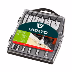 Verto 60H804, Trapano, Punta da trapano a scalpello piatto, Legno, Attacco esagonale, 6 pz, 10, 12, 16, 18, 20, 25 mm