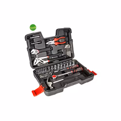 Il set di attrezzi Top Tools è progettato per Lavori di riparazione semplici e di base. Si Compone di 81 pezzi nelle misure d ...