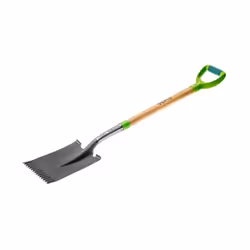 Verto 15G002, Spade, Acciaio, Legno, Nero, Verde, Legno, Ergonomico, A forma di D, 28 cm